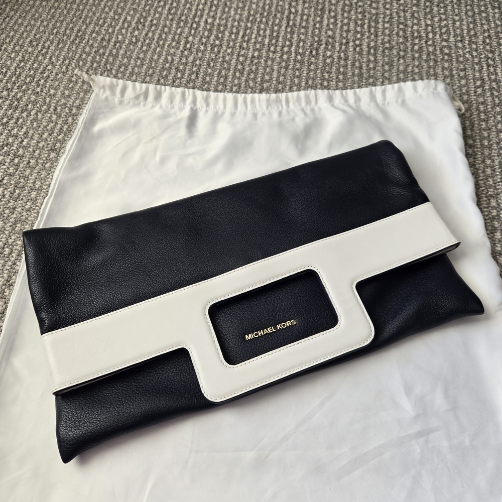Michael Kors Gwen Color-Block Leather Fold-Over Tote